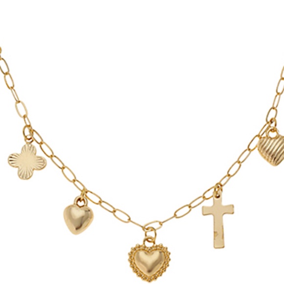 Multi Charm Pearl Chain Necklace - Picture 2 of 2